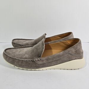 NEW OluKai Leather Suede Slip On Ka'A Loafers Gray Shoes Mens Size 12